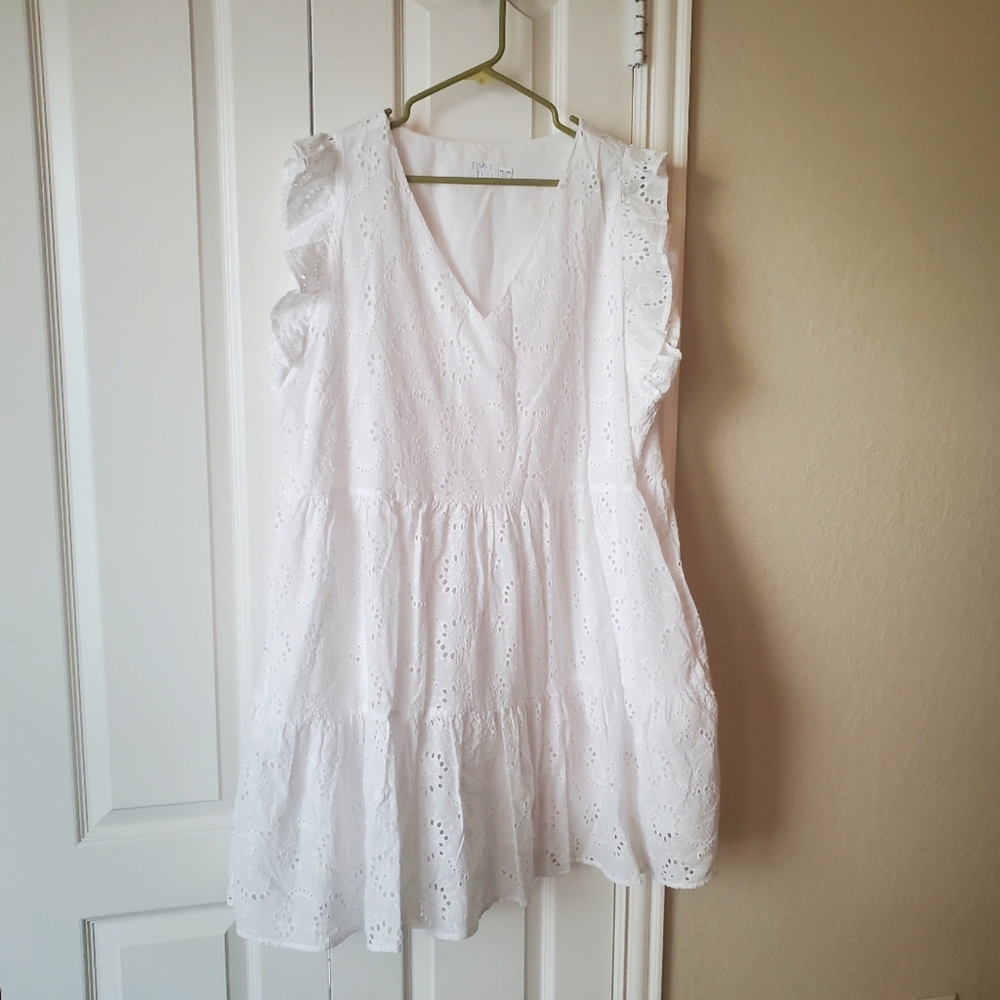 NWOT Summer Dress White Eyelet Size 2X/20 Time and Tru